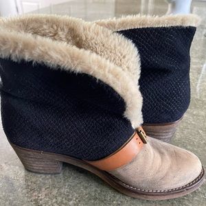Free People Black and Tan Ankle Boots